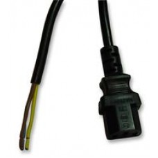 1 m Black Straight IEC Mains Lead with Bare Ends